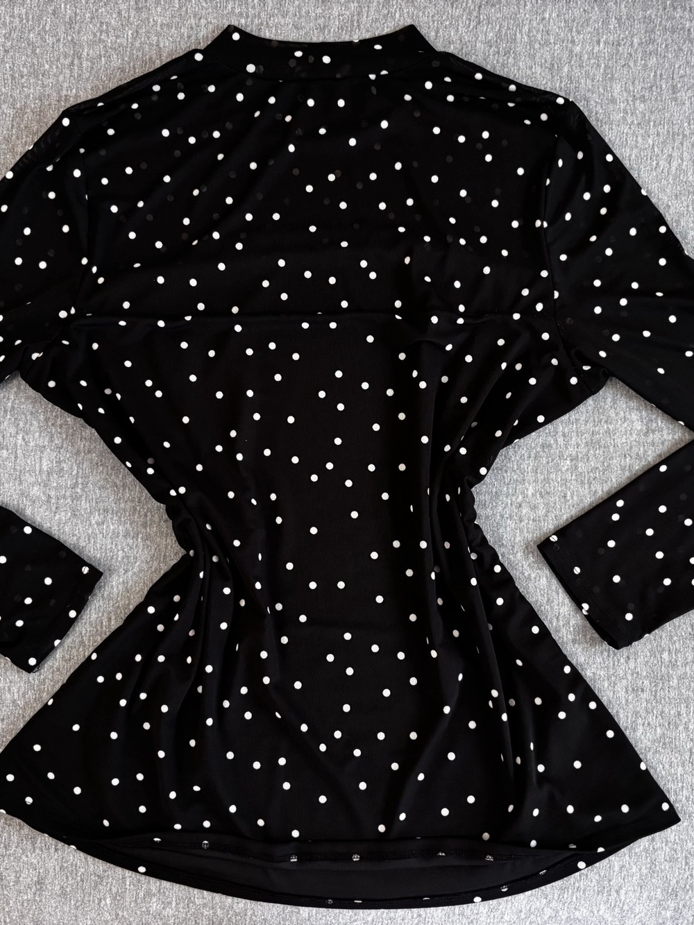 Polka Dot Long Sleeve Blouse in Black & White | Maurices | Size XL
